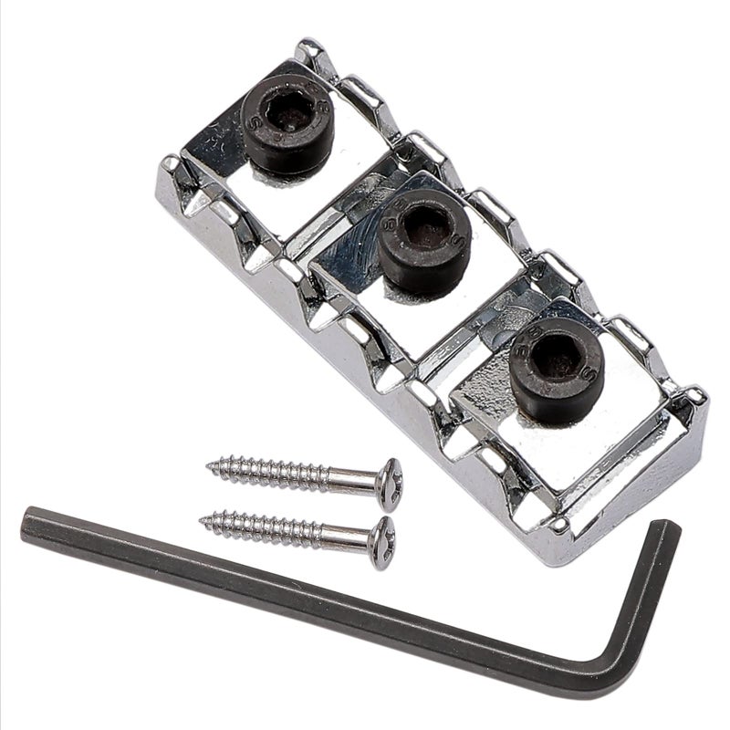 JIUWU 42mm Electric Guitar String Locking Nut for Floyd Rose Tremolo Bridge Lock System Chrome - Image 1